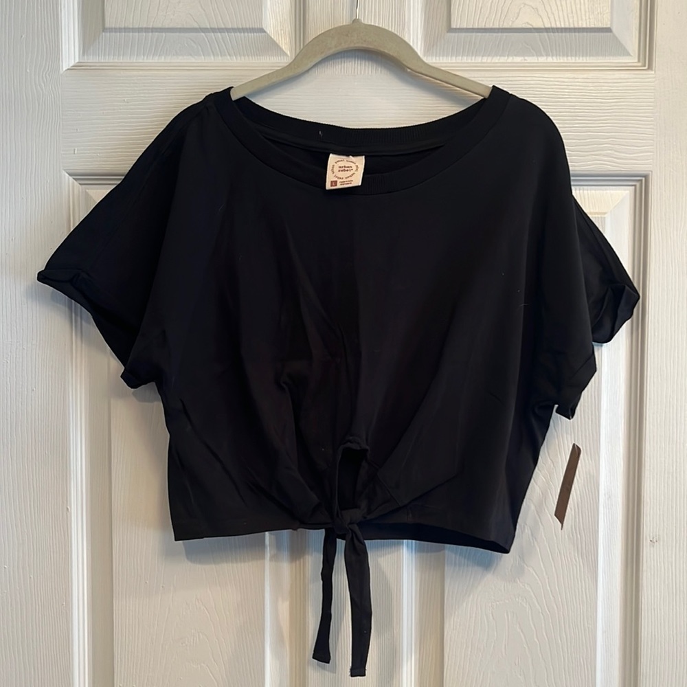Urban Rebel brand size L pullover crop top with front tie- NWT